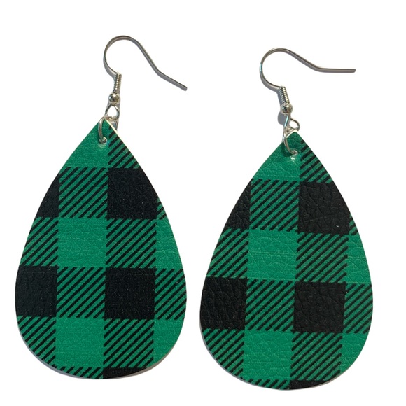 Jewelry - 🌻3 for$12 🖤Faux Leather Dangle Earrings Plaid